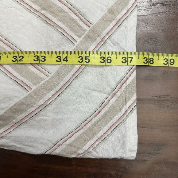 SOFT SURROUNDINGS Equinox Linen Blend Shift Dress in Stripes Ivory/Tan - Picture 11 of 12